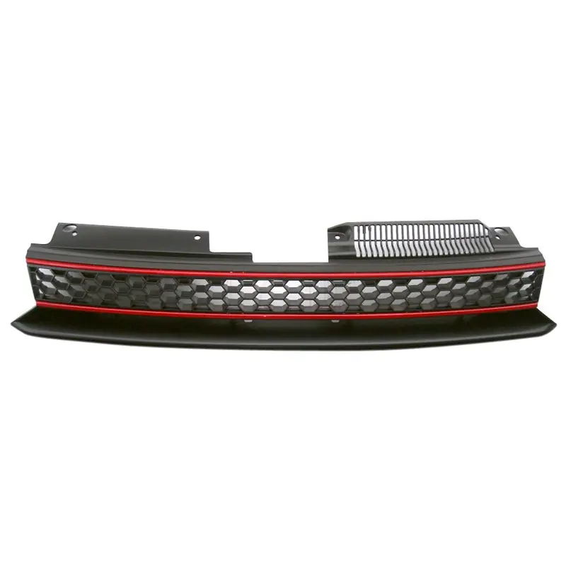 Embleemloze Grill Volkswagen Golf VI GTi 2008-2012 - Zwart/Rood | Aanbieding