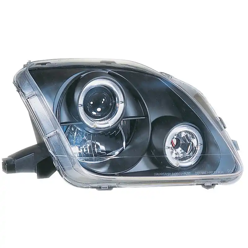Set Koplampen Honda Prelude 1997-2001 - Zwart - incl. Angel-Eyes - Topproduct