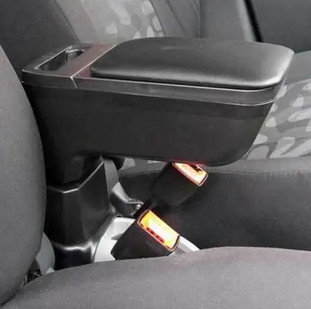 Op voorraad | Armsteun Modern Kia Picanto 2003 - 2008 Leder Zwart