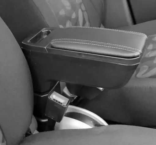 Armsteun Modern Suzuki Liana vanaf 2004 Zwart Leder - Wit Sticksel | Nieuw
