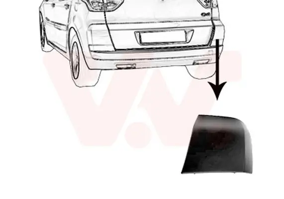 Achterbumper lijst rechts Citroen C4 Picasso 02/07-13 zwart | Hoog gewaardeerd