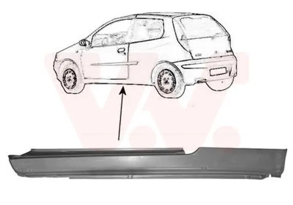 Fiat Punto 9/99-6/03 dorpel links 2 d. (oversize deel) - Net toegevoegd